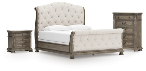 California King Sleigh Bed, Chest And Nightstand