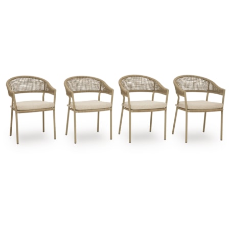 Arm Chair With Cushion (Set Of 4)