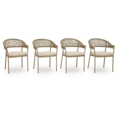 Arm Chair With Cushion (Set Of 4)