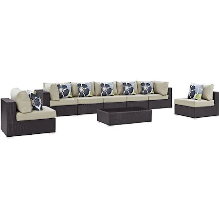 Outdoor 8 Piece Sectional Set