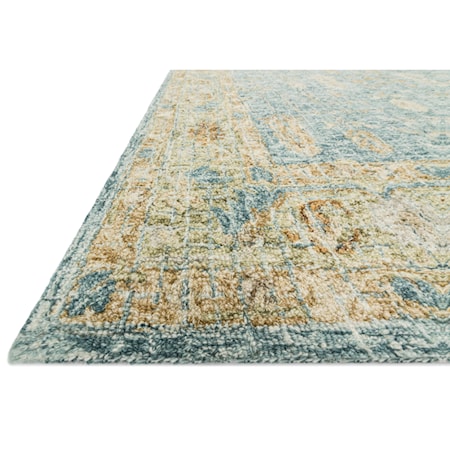 7&apos;9&quot; x 9&apos;9&quot; Blue / Gold Rug