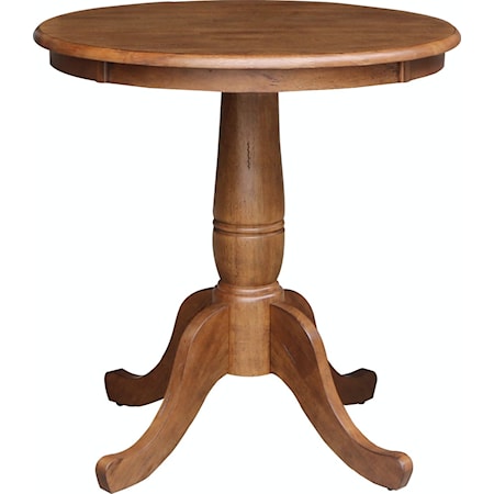 Transitional Round Dining Table with Single Pedestal Base