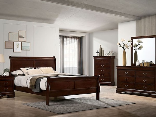 Queen Bed + 2NS + Dresser + Mirror