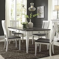 Cottage 5-Piece Rectangular Table Dining Set with Drawers