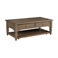 Traditional Rectangular Coffee Table with Casters