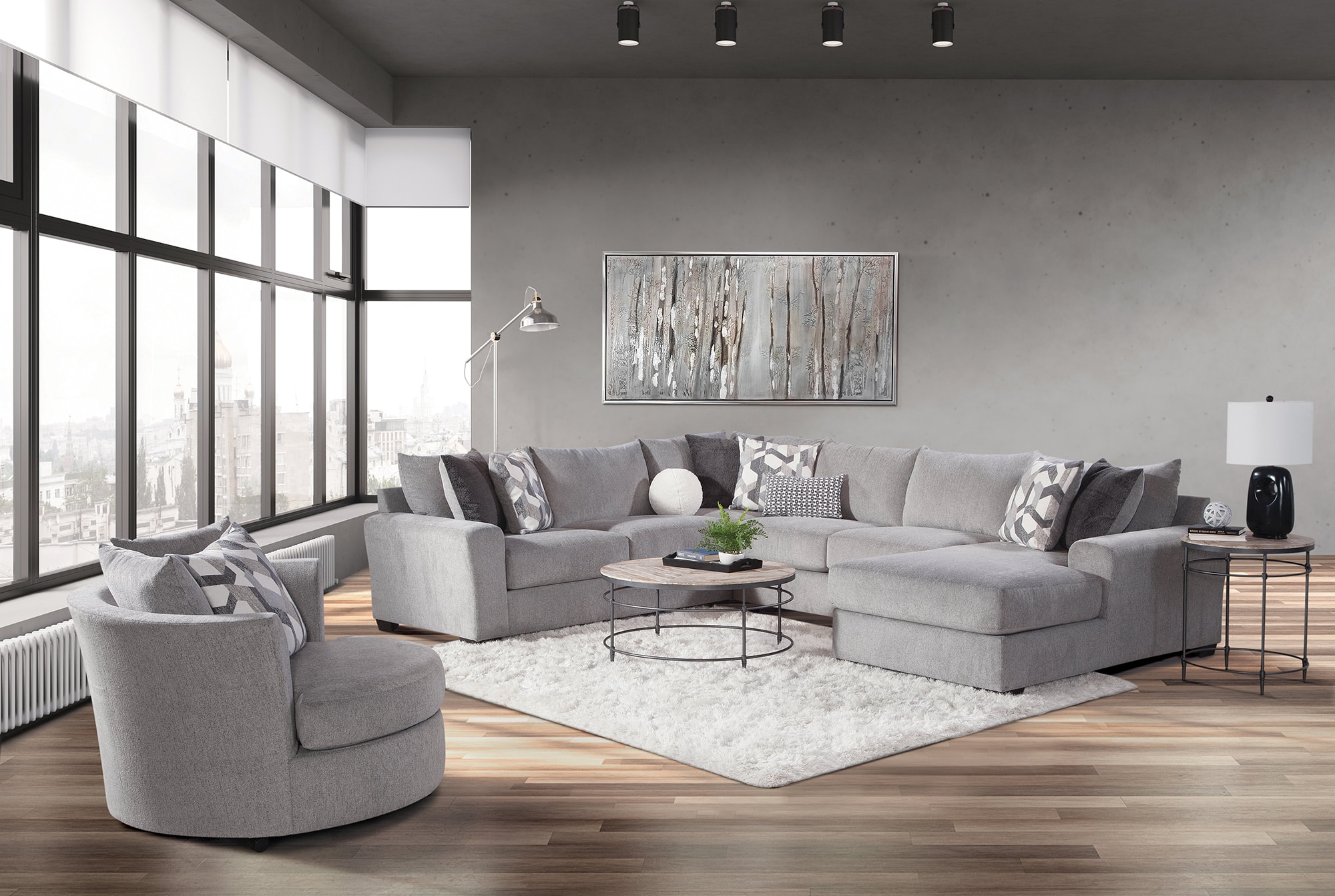 3-Piece Sectional with Chaise