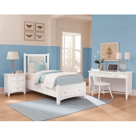 4-Piece Linen Upholstered Twin Bedroom Set