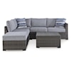 Signature Design by Ashley Petal Road Outdoor Sectional Set with Ottoman & Table
