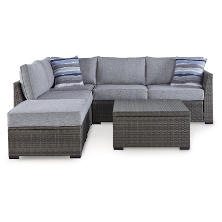 Outdoor Sectional Set with Ottoman &amp; Table