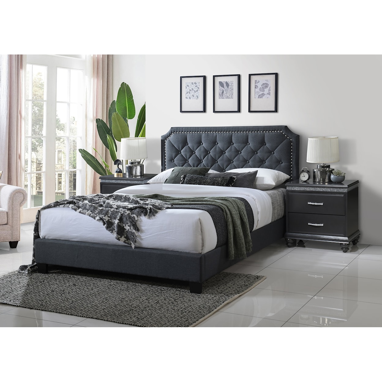 Crown Mark Gerri JERI GREY QUEEN BED |