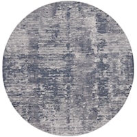 7'10"  Grey Round Rug