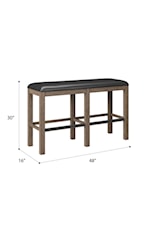 Emerald Benton Transitional 6-Piece Bar Table and Stool Set with Bench