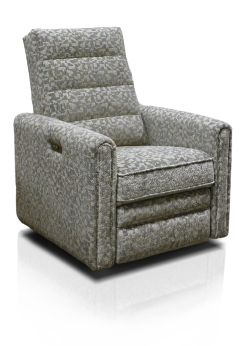 Contemporary Manual Swivel Recliner with Rounded Track Arms