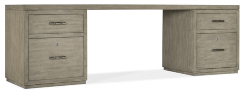 Casual Storage Desk with 2 File Cabinets