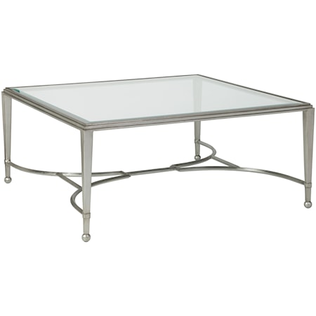 Sangiovese Square Cocktail Table with Glass Top