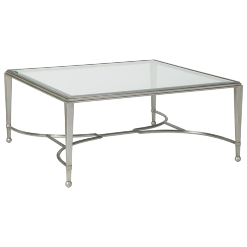 Sangiovese Square Cocktail Table with Glass Top