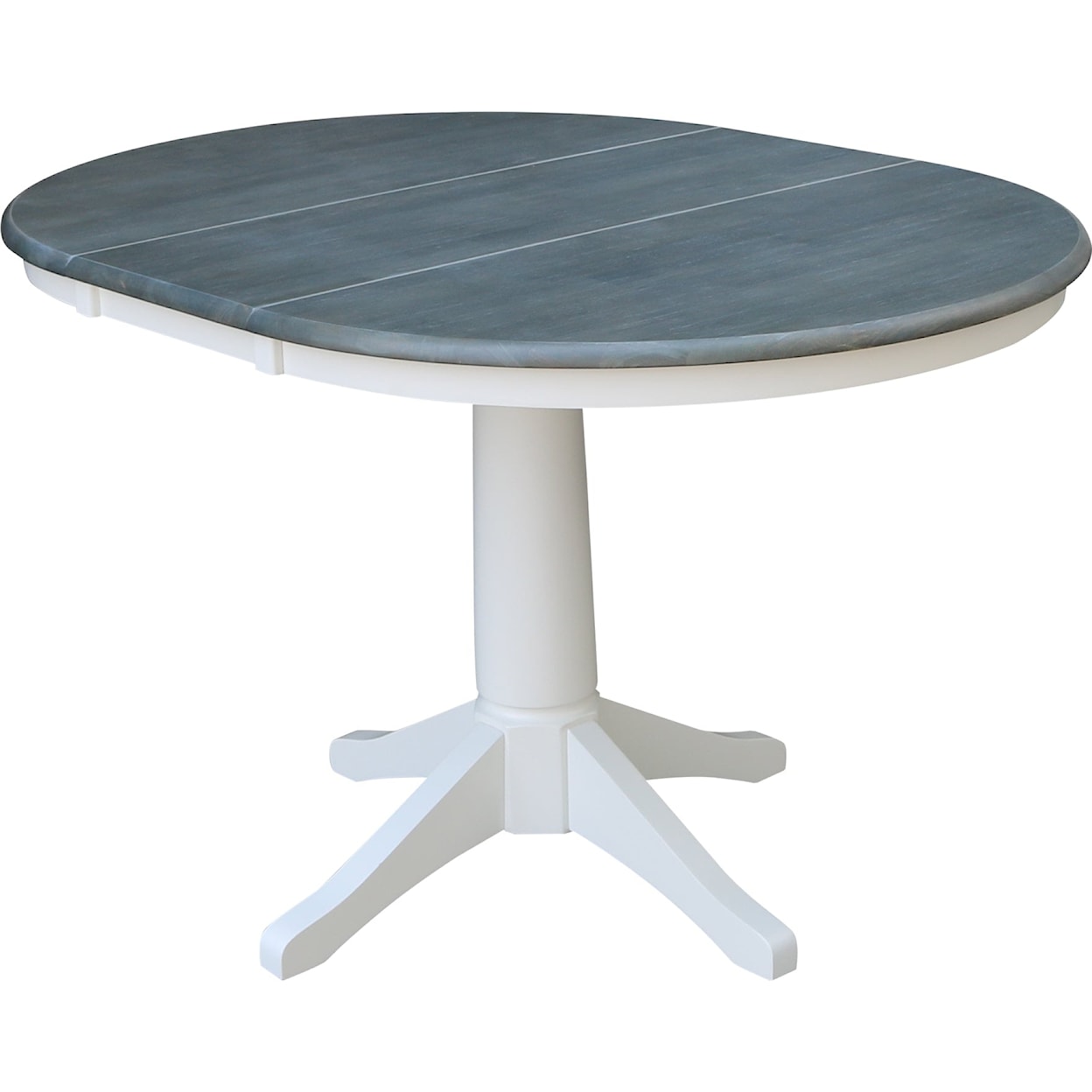 John Thomas Dining Essentials Round Table in Heather Gray/ White