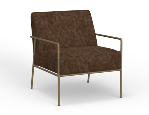 Contemporary Accent Armchair with Gold Frame