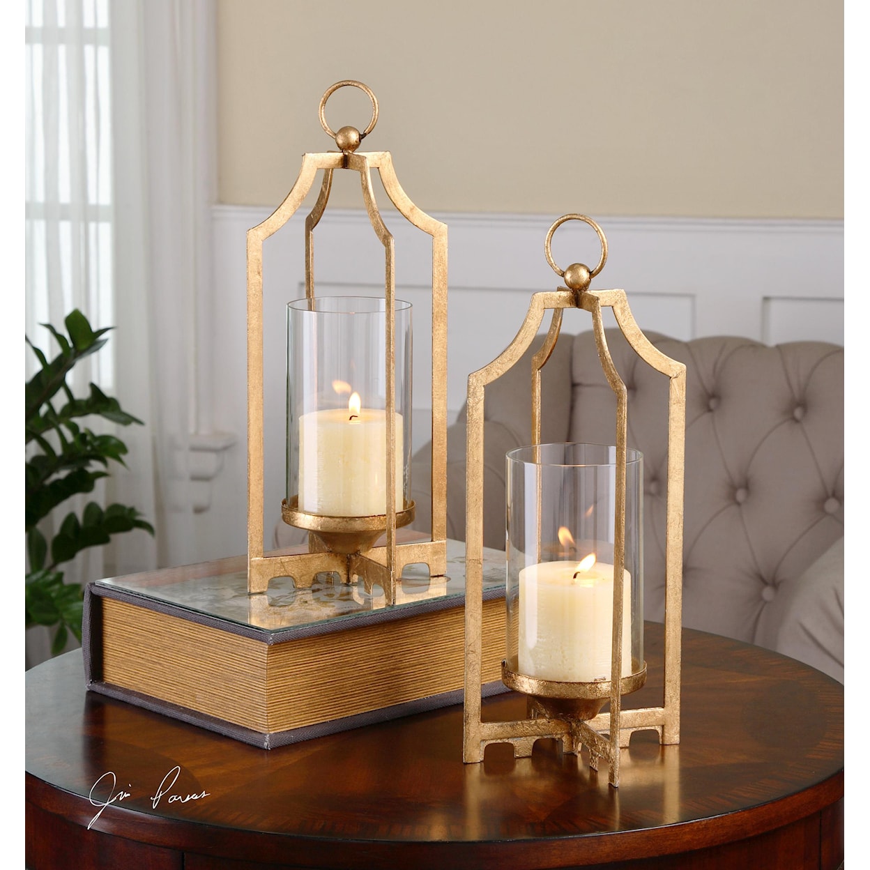 Uttermost Accessories - Candle Holders Lucy Gold Candleholders S/2