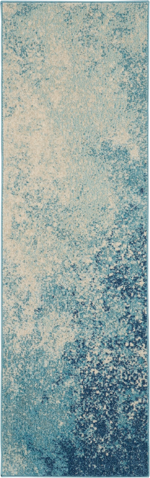 1'10" x 6' Navy Light Blue Runner Rug