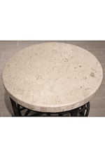 Riverside Furniture Capri Round Cocktail Table with Travertine Stone Table Top