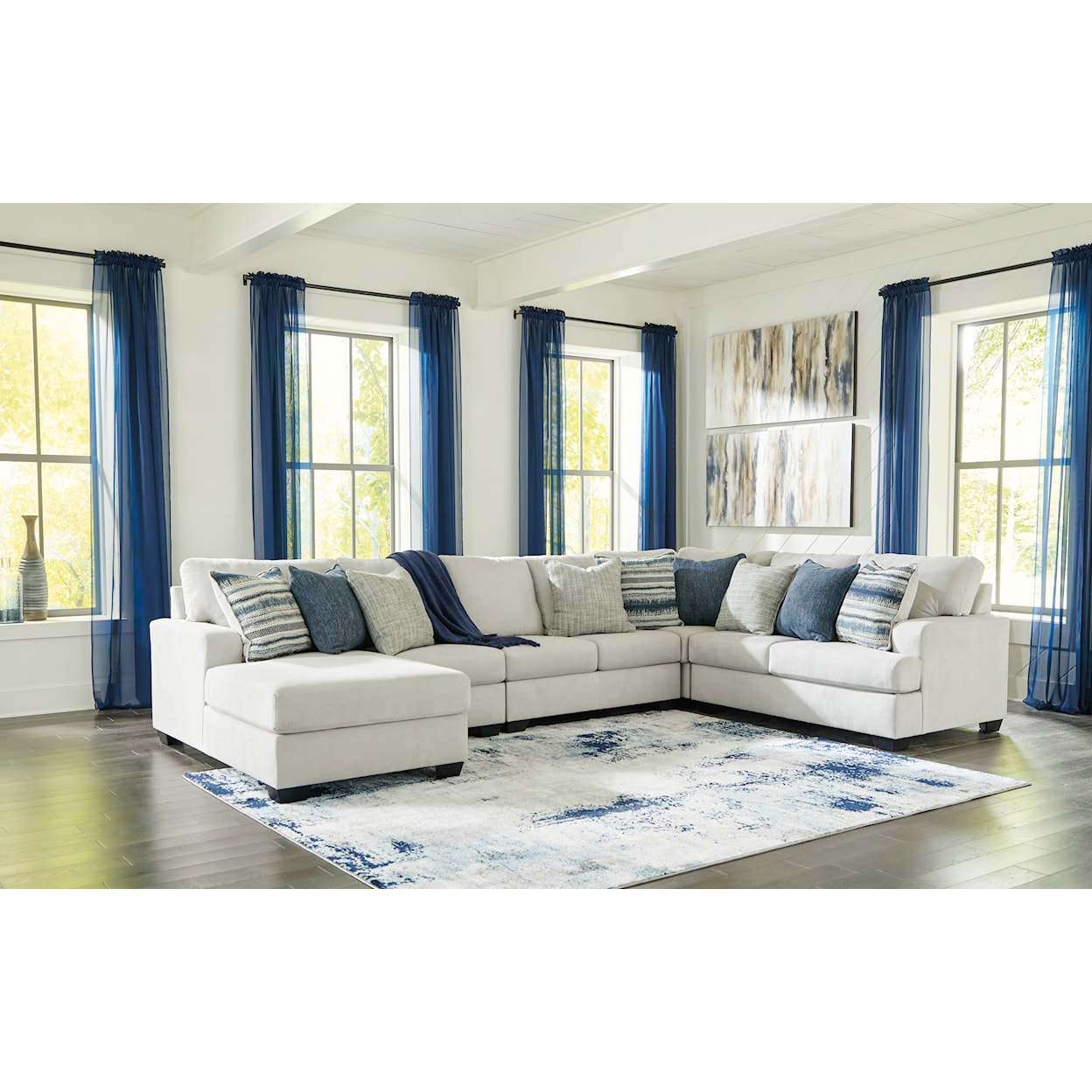 Benchcraft Lowder 5-Piece Sectional with Chaise