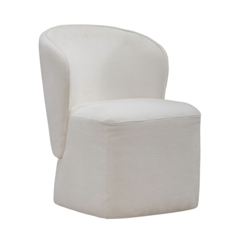 Transitional Accent Dining Chair with Casters
