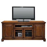 Traditional 72" Media Console with Glass Doors and Adjustable Shelves