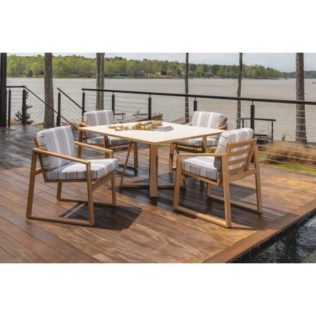 5-pc. Modern Aluminum Dining Set