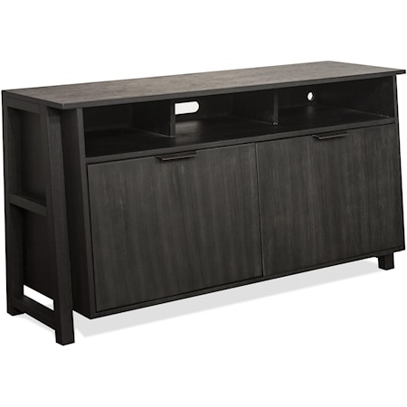 Entertainment Console with Enclosed Adjustable Shelving