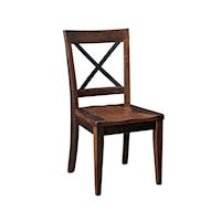 Amish Made Side Chair with Metal X Back