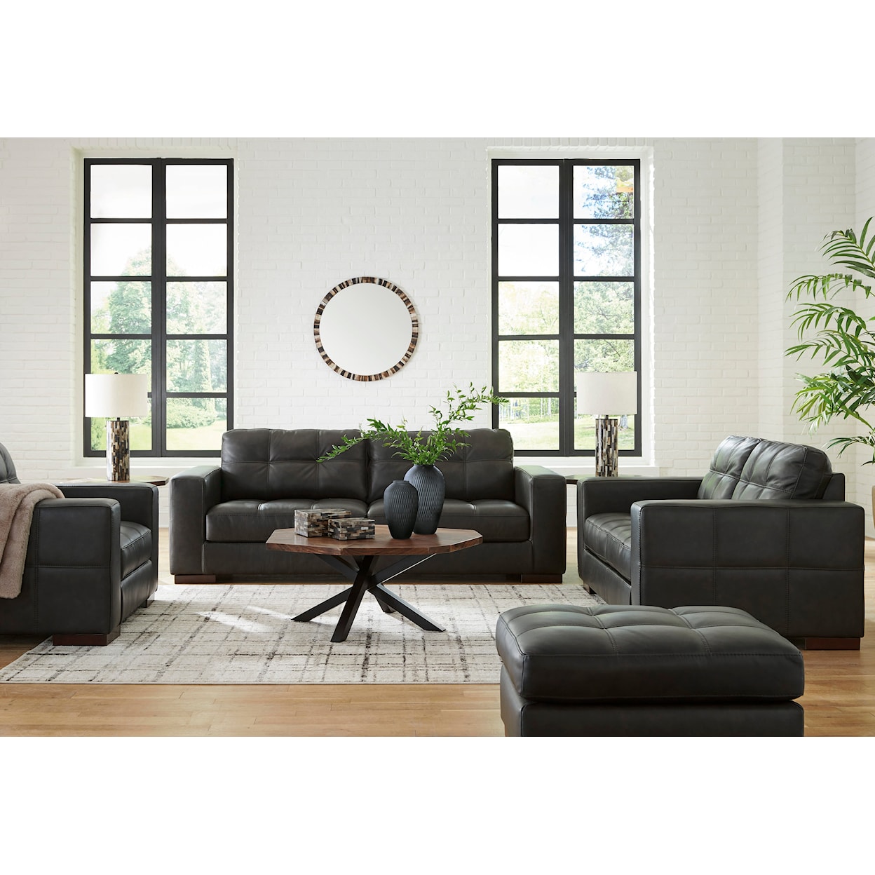 Signature Design by Ashley Luigi Oversized Chair and Ottoman