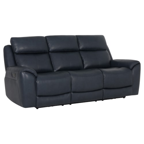Casual Power Reclining Sofa with Power Headrests and Lumbar Support