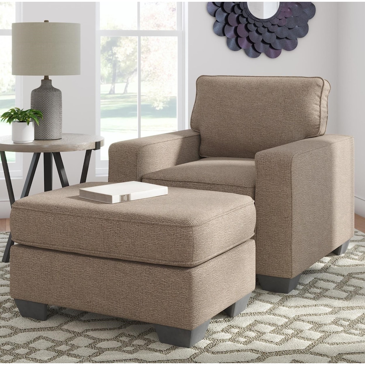 Signature Design Greaves Chair & Ottoman