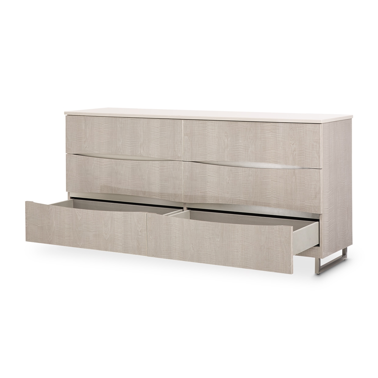 Six-Drawer Marble-Top Dresser