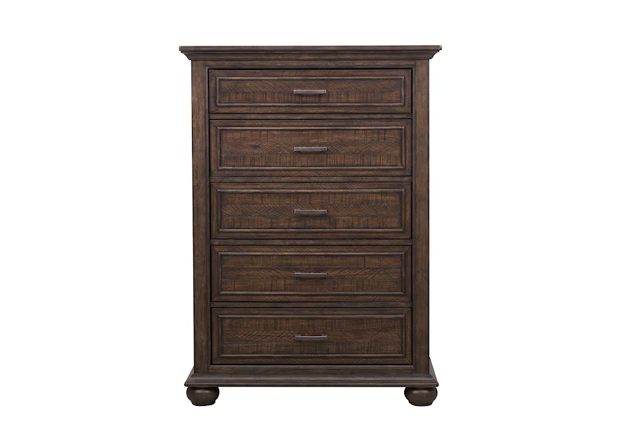 Chatham Park Paneled Wooden 5 Drawer Chest by Samuel Lawrence at Darvin Furniture
