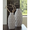 Ashley Furniture Signature Design Accents 2-Piece Dionna White Vase Set
