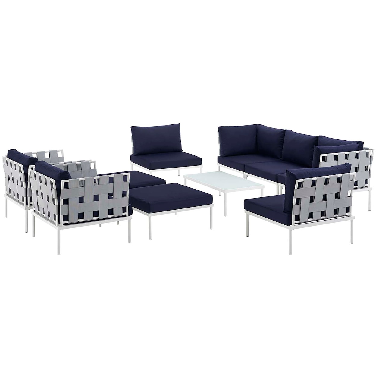 Modway Harmony Outdoor 10 Piece Sectional Sofa Set