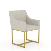 Contemporary Upholstered Chair with Gold Metal Base