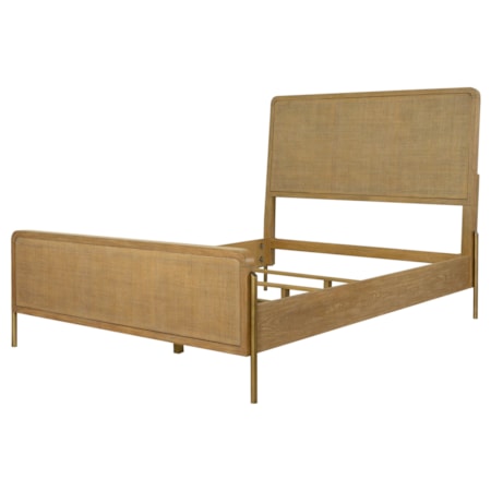 Rattan Queen Panel Bed