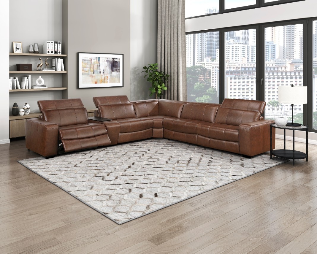 Homelegance Sutton Leather 6-pc. Power Reclining Sectional Sofa