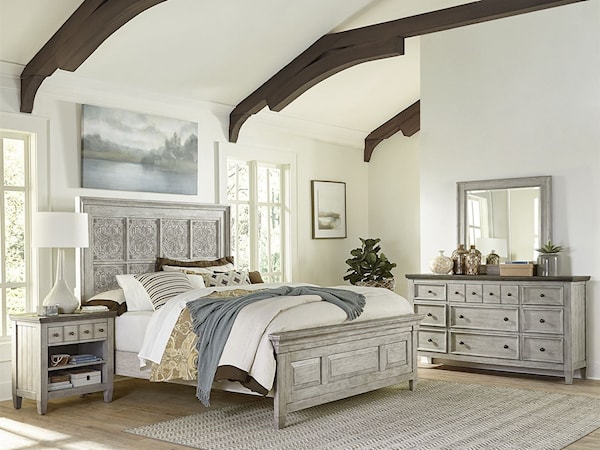 4-Piece Decorative Queen Panel Bedroom Group