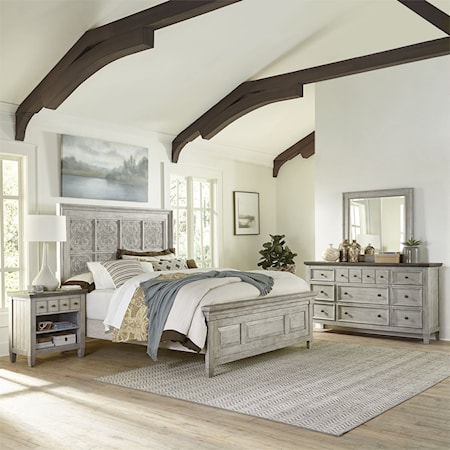 4-Piece Decorative Queen Panel Bedroom Group