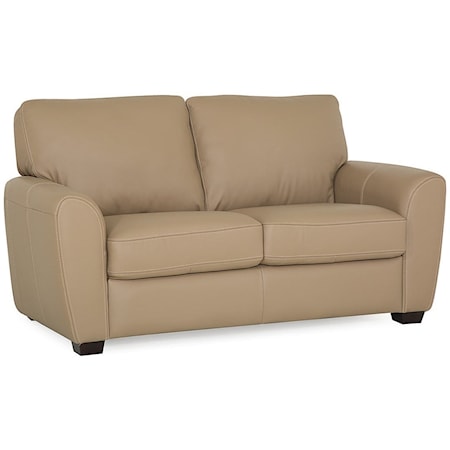 Contemporary Loveseat with Rounded Track Arms