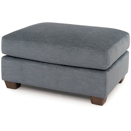 Transitional Accent Ottoman with Tapered Block Legs