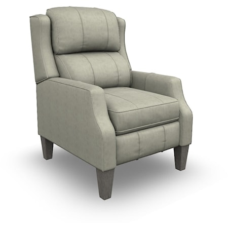 Transitional High Leg Power Recliner with Scoop Arms