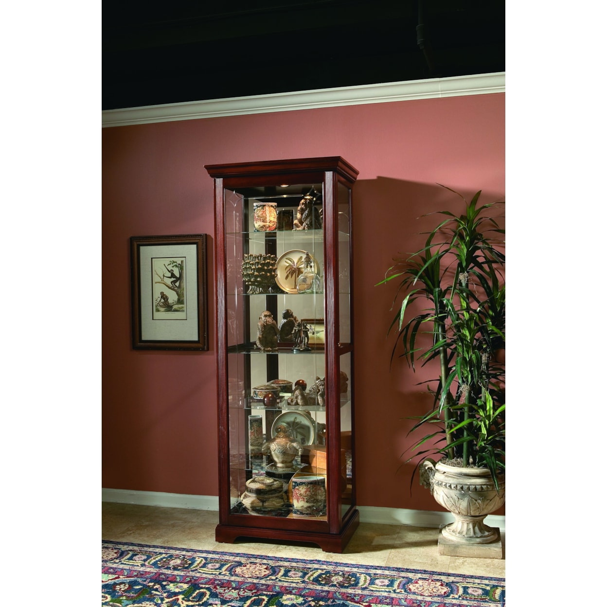 Pulaski Furniture Curios Curio Cabinet with Mirror Back