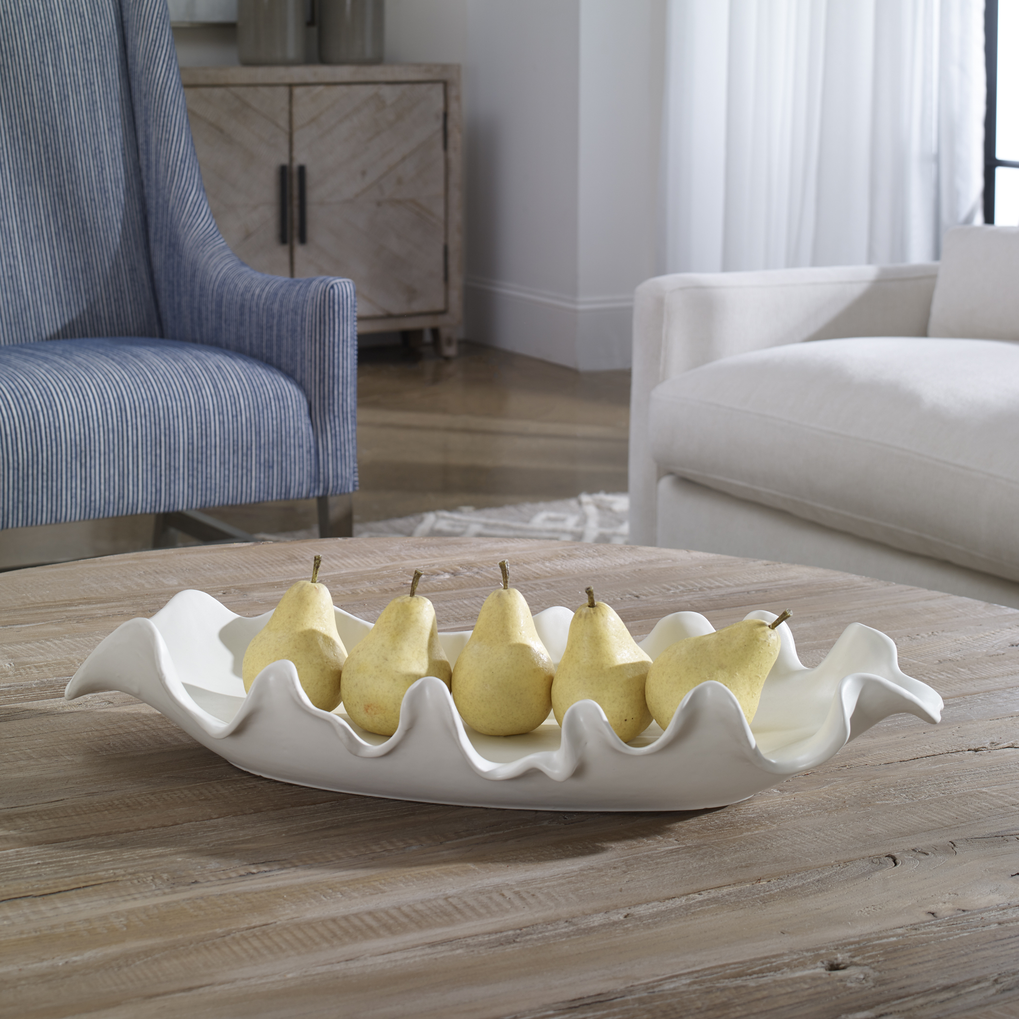 Ruffled Feathers Modern White Bowl