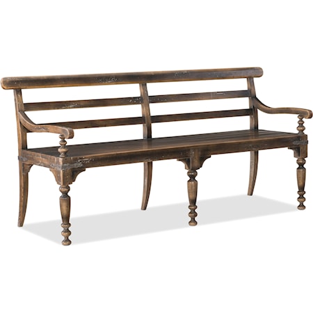 Traditional Dining Bench with Turned Legs