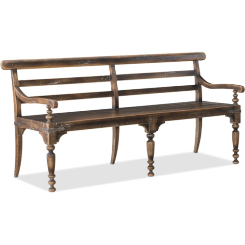 Traditional Dining Bench with Turned Legs